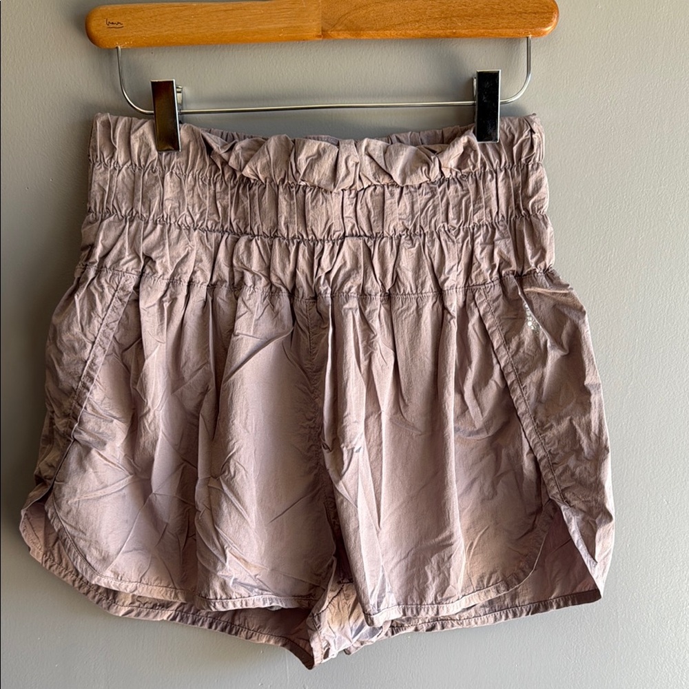 Free People High Waist Shorts in Light Brown